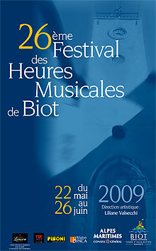26ème Festival des Heures musicales de Biot en 2009