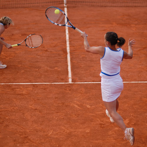 Timea BACSINSZKY (SUI) et Aurelie VEDY (FRA) lors de la Finale du double de l'Open Gaz de France de Cagnes sur Mer 2007 - Tournoi ITF Féminin