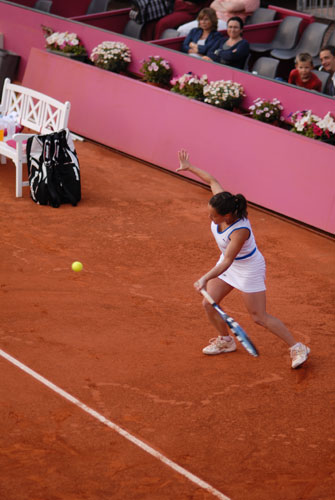 Timea BACSINSZKY (SUI) et Aurelie VEDY (FRA) lors de la Finale du double de l'Open Gaz de France de Cagnes sur Mer 2007 - Tournoi ITF Féminin