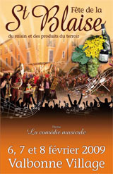 Affiche de la fête de la Saint Blaise à Valbonne